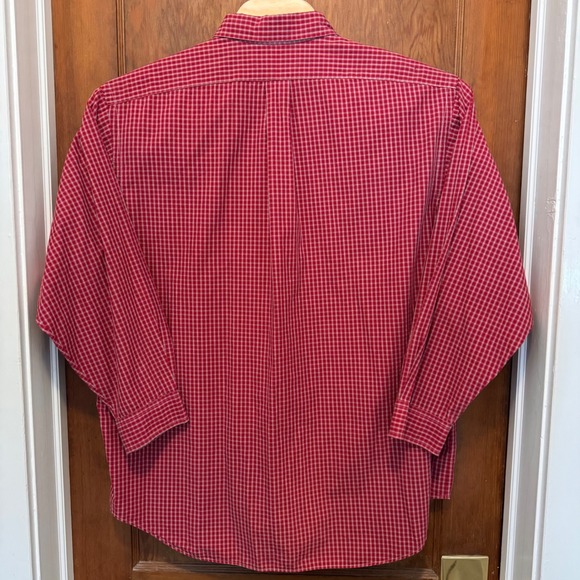 Ralph Lauren Men's Red Plaid Button Down Shirt Yarmouth Fit Long Sleeve 18 34/35 - Picture 6 of 6